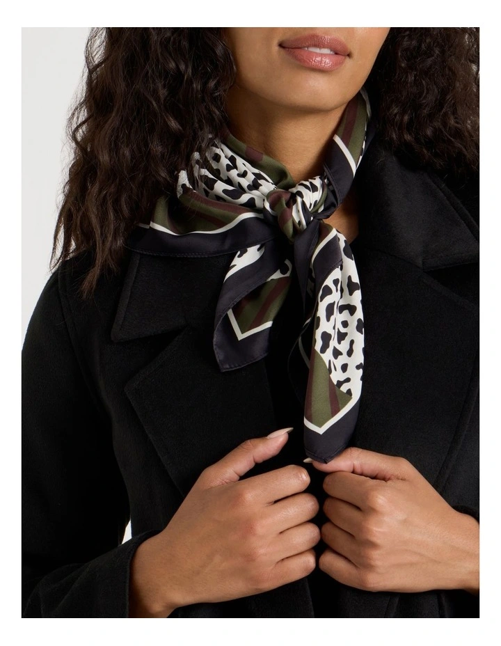 Spliced Neckerchief Scarf in Khaki image 2