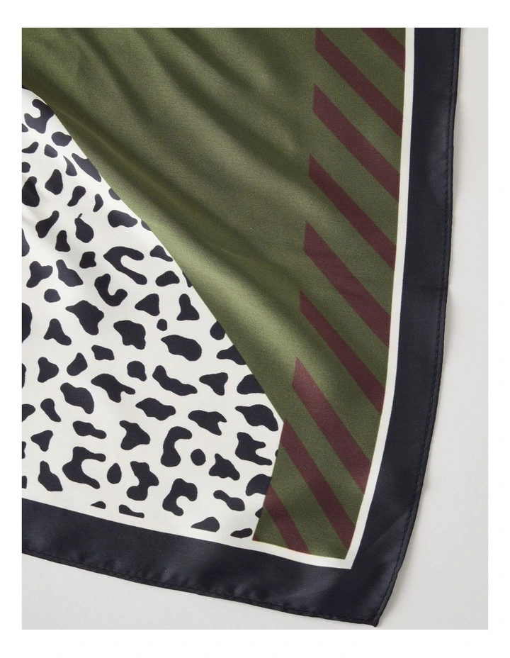 Spliced Neckerchief Scarf in Khaki image 4