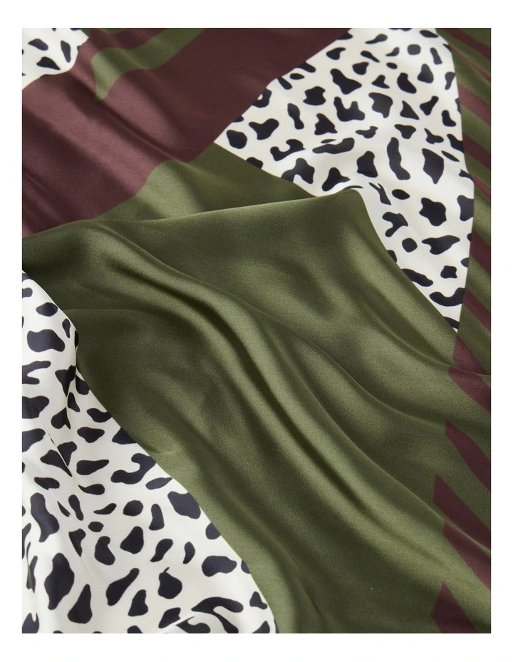 Spliced Neckerchief Scarf in Khaki image 4