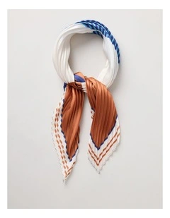 Pleated Neckerchief Scarf in Navy