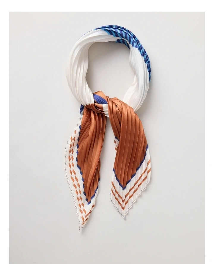 Pleated Neckerchief Scarf in Navy image 1