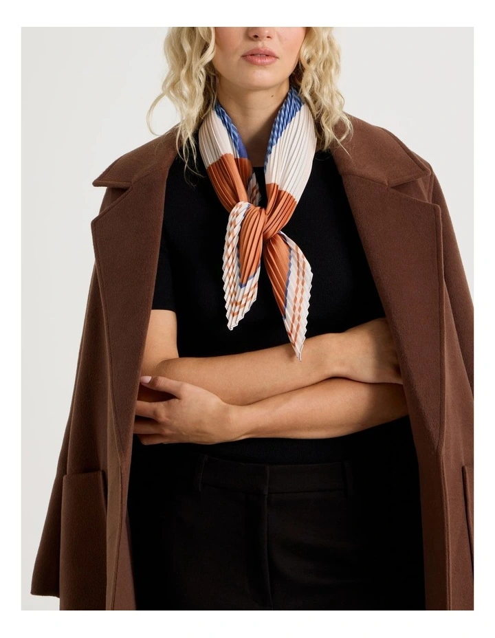 Pleated Neckerchief Scarf in Navy image 2