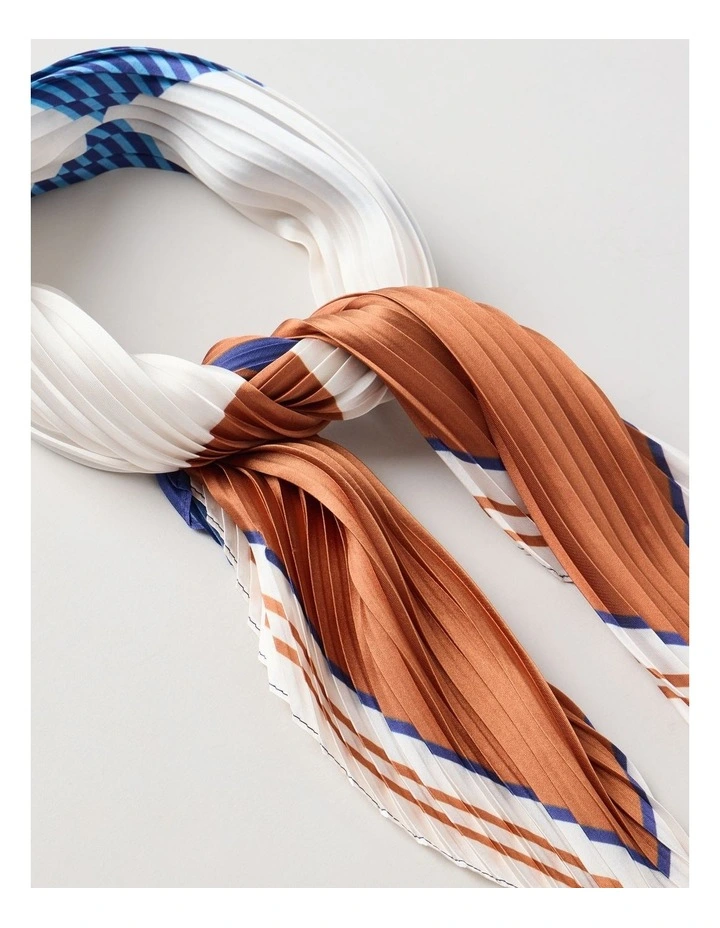 Pleated Neckerchief Scarf in Navy image 3
