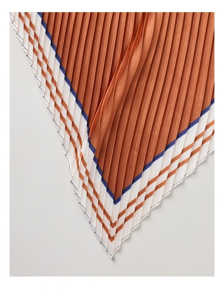 Pleated Neckerchief Scarf in Navy image 4
