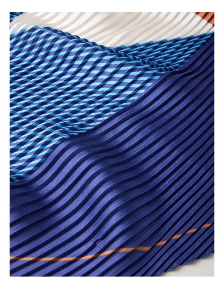 Pleated Neckerchief Scarf in Navy image 5