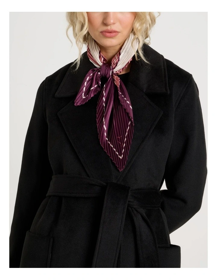 Pleated Neckerchief Scarf in Burgundy image 2