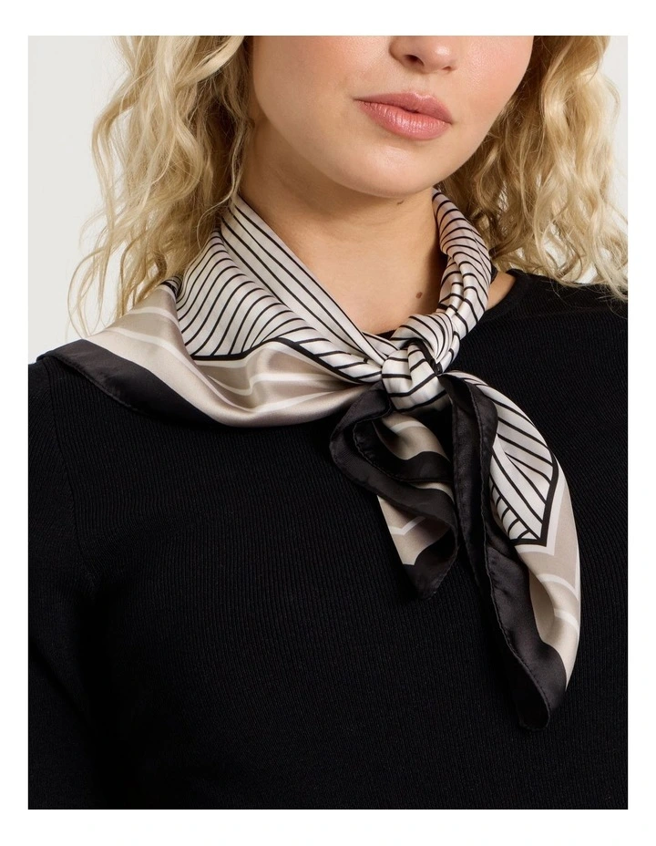 Striped Neckerchief in Black/White image 2