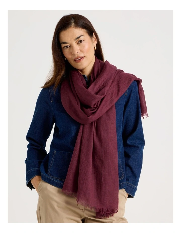 Light Weight Scarf in Burgundy image 2