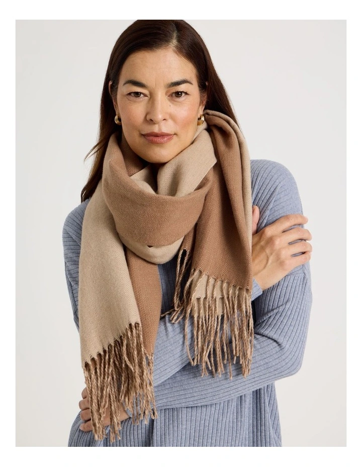 Reversible Winter Scarf in Camel image 2
