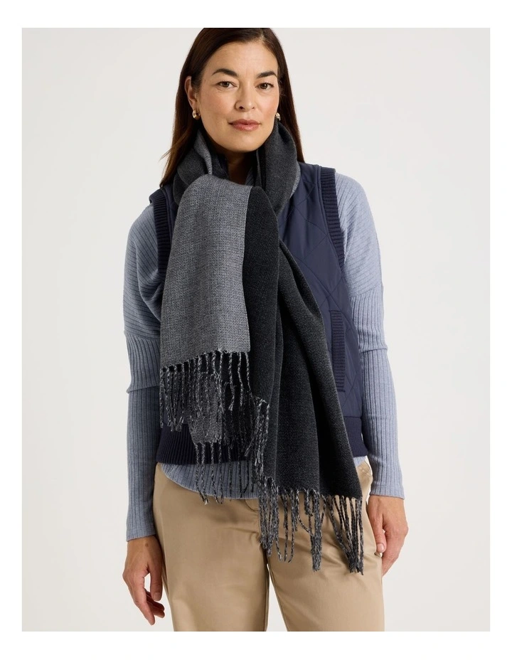 Reversible Winter Scarf in Charcoal image 2
