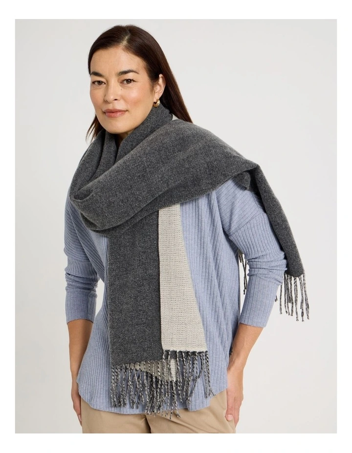 Reversible Winter Scarf in Grey image 2
