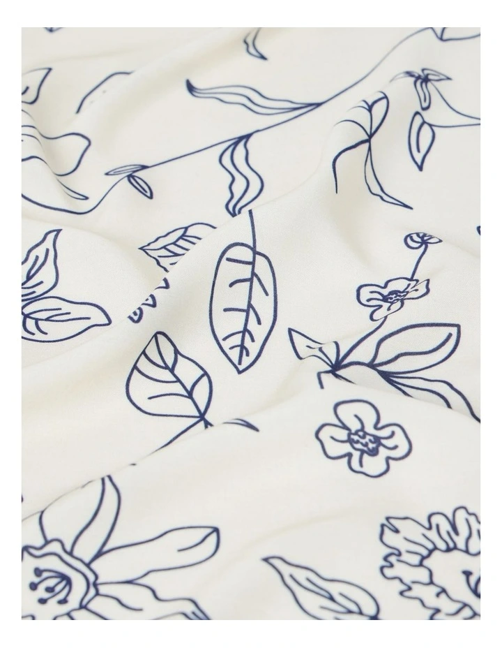 Marietta Floral Headscarf in Navy and Cream image 2