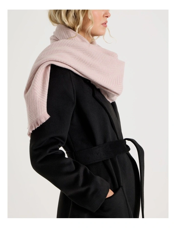 Chevron Woven Winter Scarf in Mauve image 2