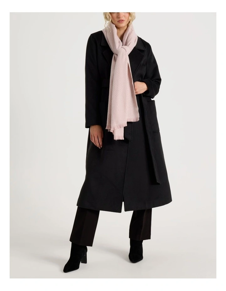 Chevron Woven Winter Scarf in Mauve image 4