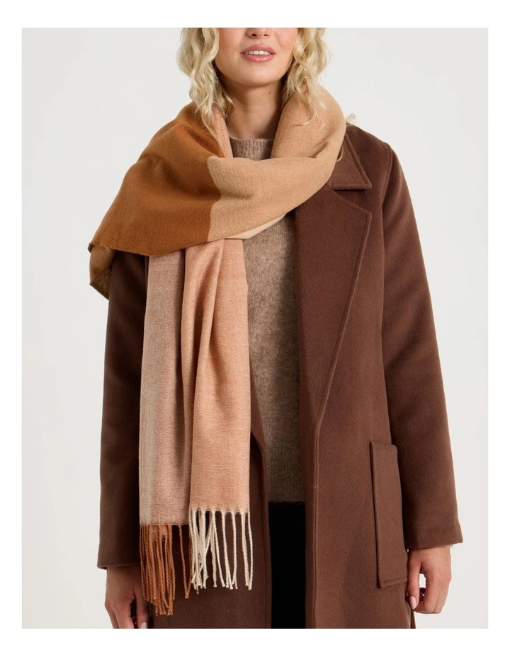 Dayton Brushed Winter Scarf in Camel image 4