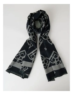 Monogram Winter Scarf in Black
