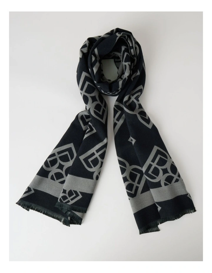 Monogram Winter Scarf in Black image 1