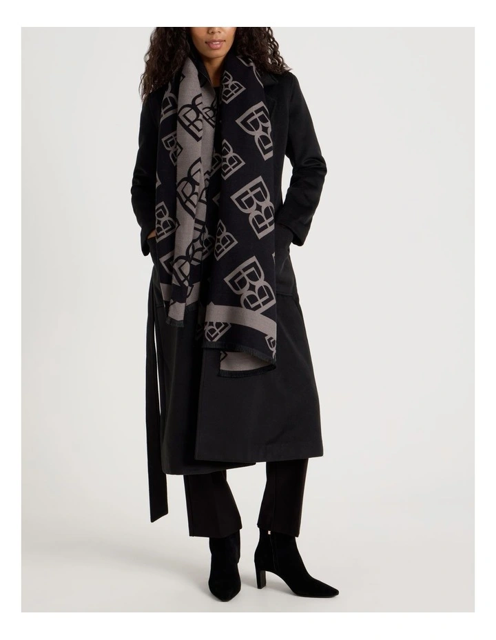 Monogram Winter Scarf in Black image 2