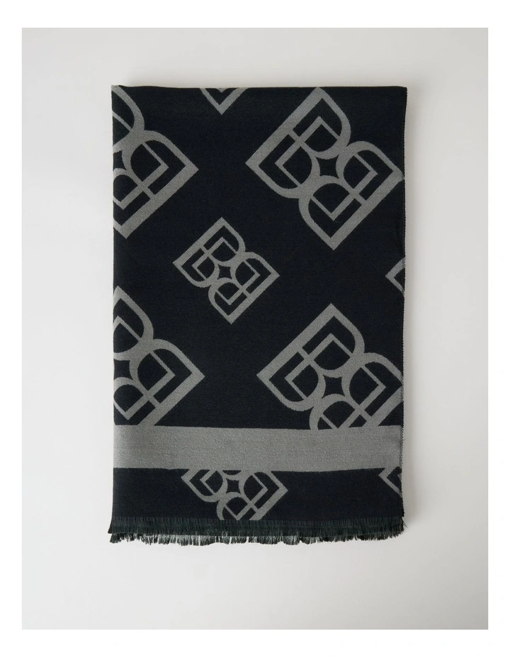 Monogram Winter Scarf in Black image 2