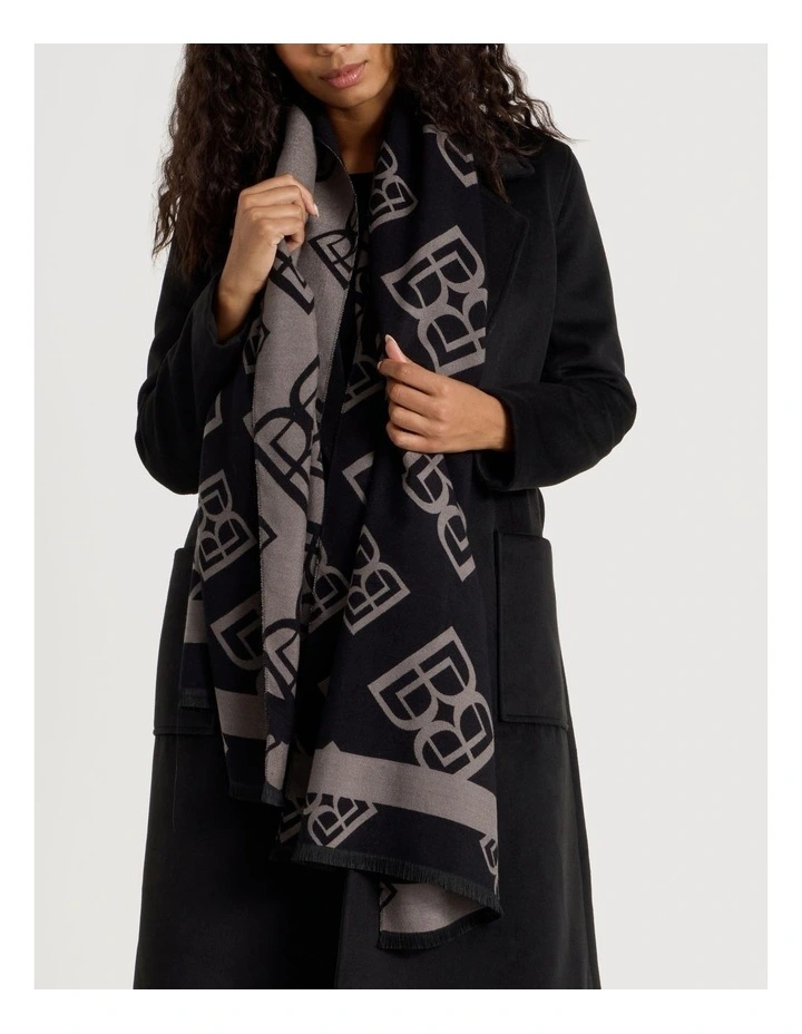 Monogram Winter Scarf in Black image 4