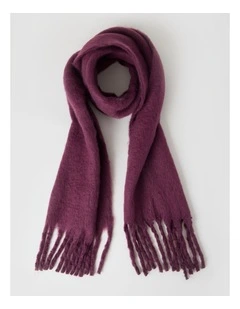 Sienna Brushed Chunky Winter Scarf in Plum