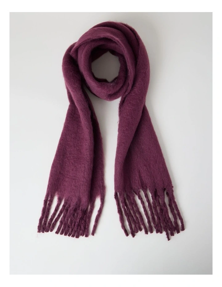 Sienna Brushed Chunky Winter Scarf in Plum image 1