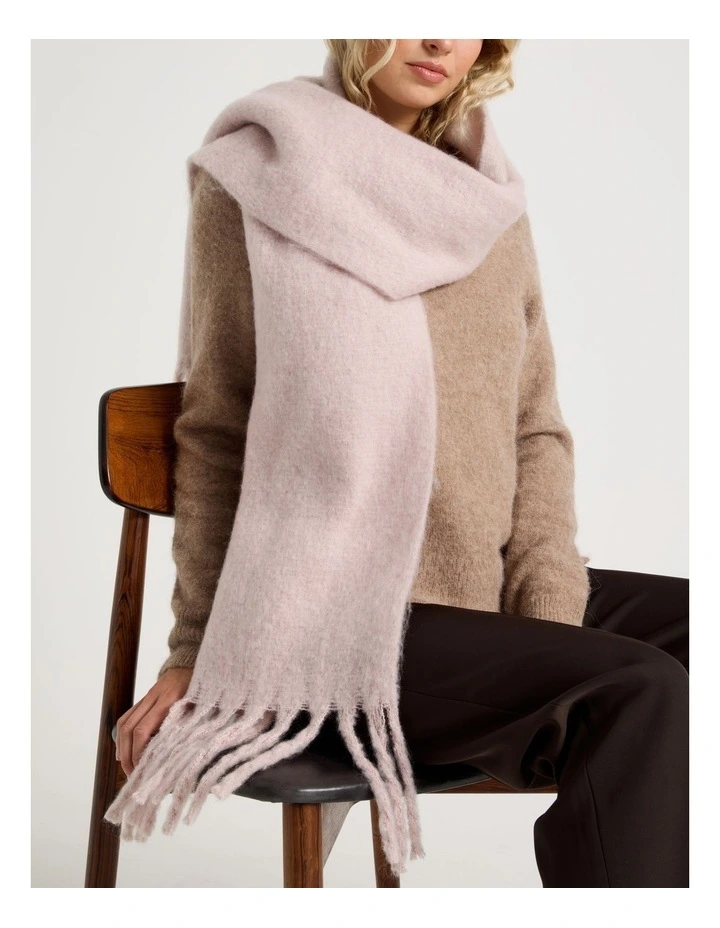 Sienna Brushed Chunky Winter Scarf in Plum image 2