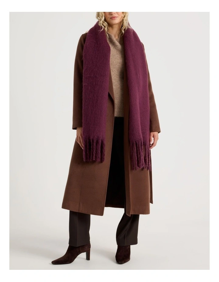 Sienna Brushed Chunky Winter Scarf in Plum image 2