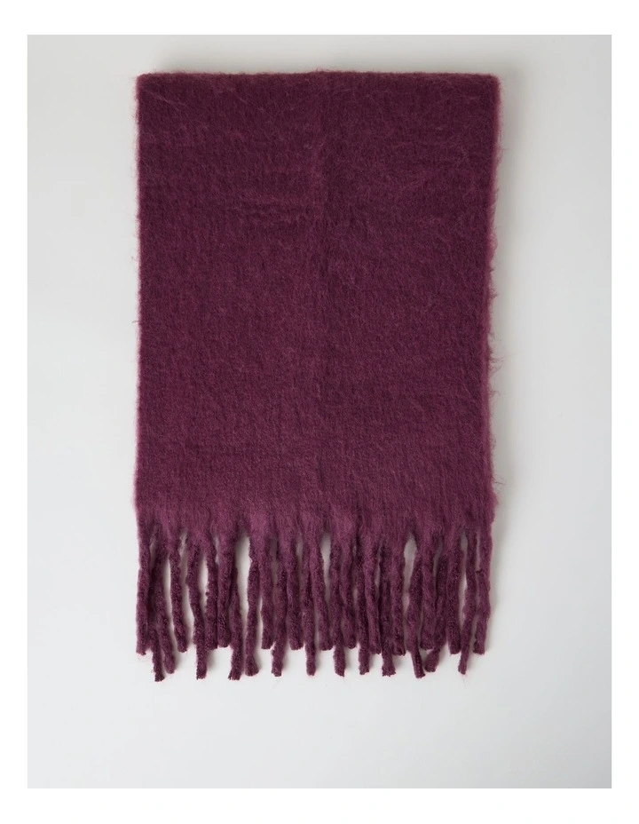 Sienna Brushed Chunky Winter Scarf in Plum image 3