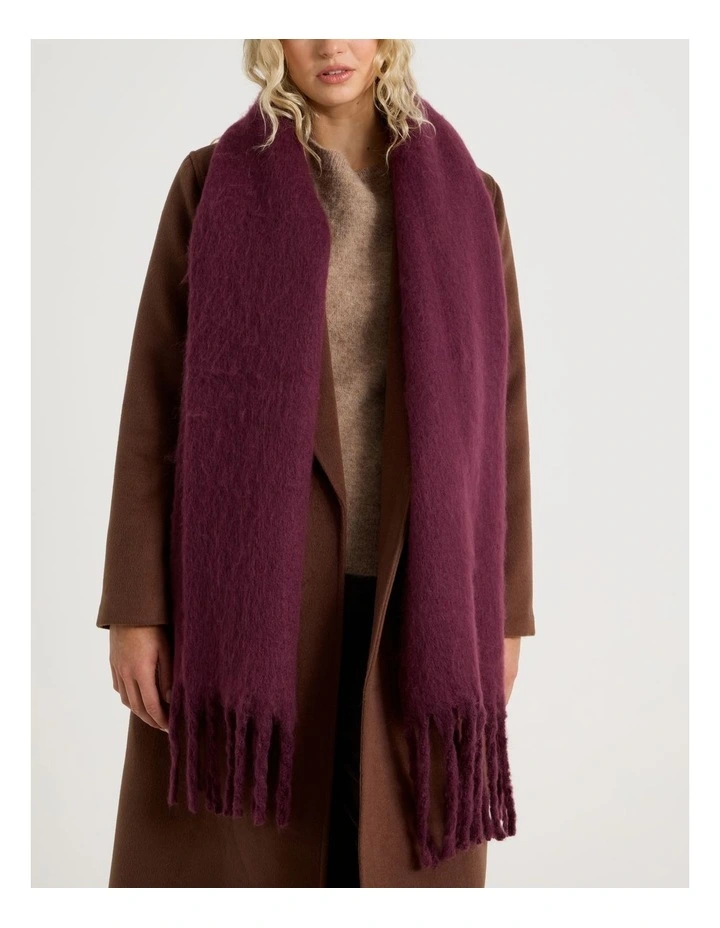Sienna Brushed Chunky Winter Scarf in Plum image 4