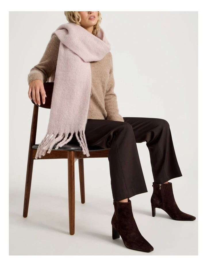 Sienna Brushed Chunky Winter Scarf in Plum image 4