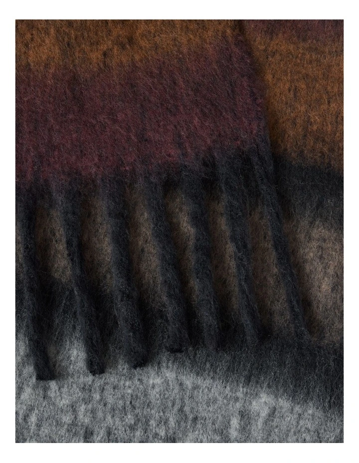 Jenna Brushed Striped Winter Scarf in Natural image 2