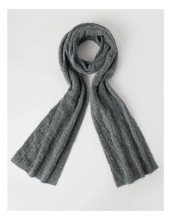 June Cable Winter Scarf in Charcoal