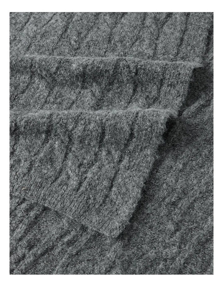 June Cable Winter Scarf in Charcoal image 5