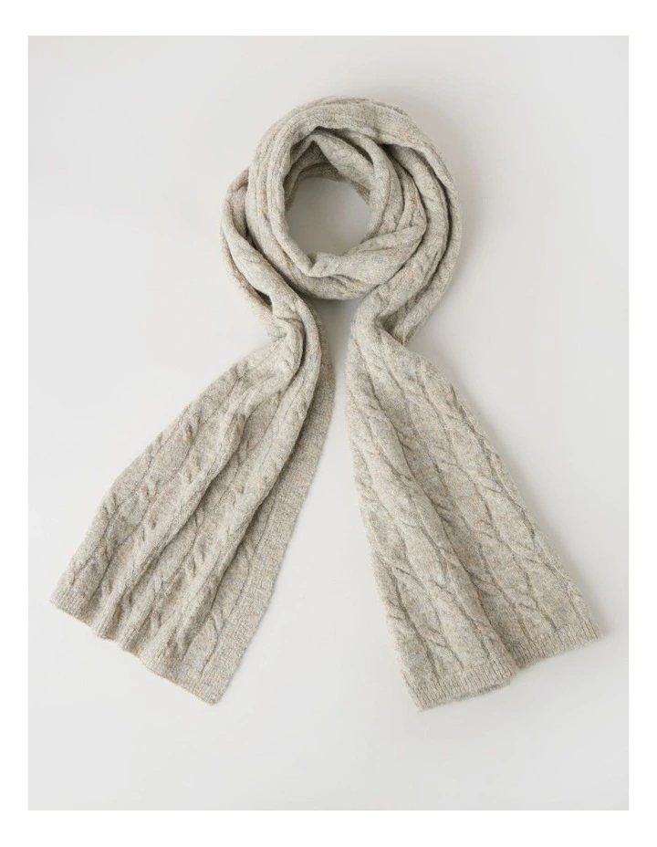 June Cable Winter Scarf in Oatmeal image 1