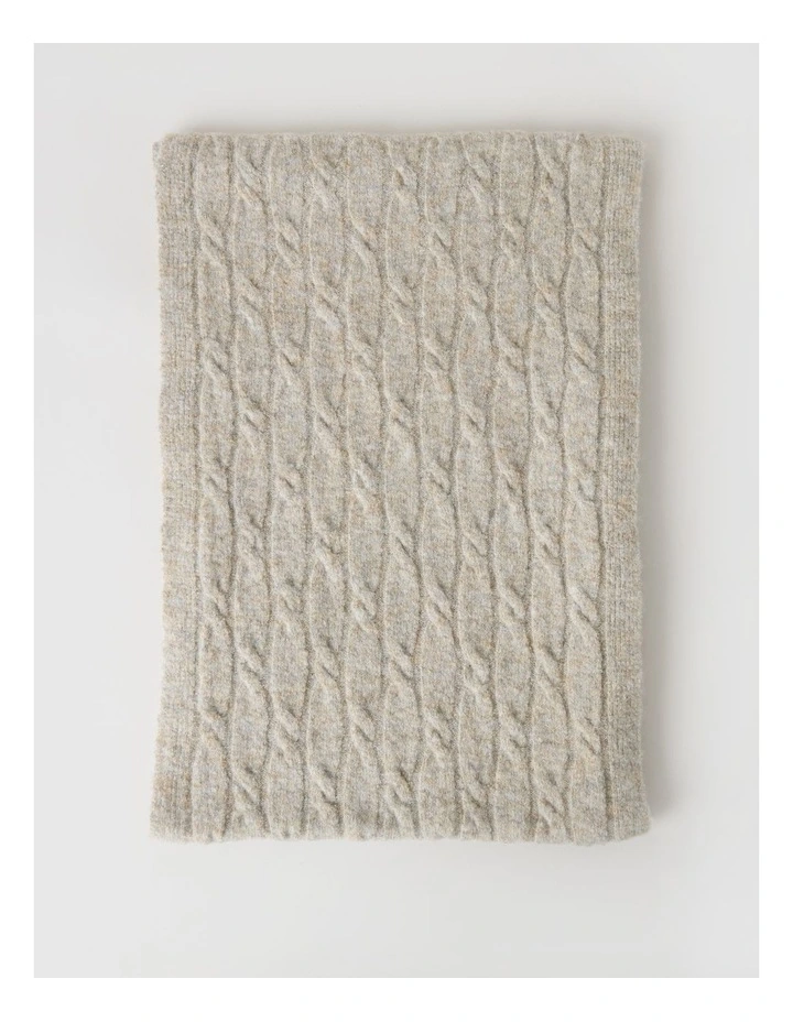 June Cable Winter Scarf in Oatmeal image 3