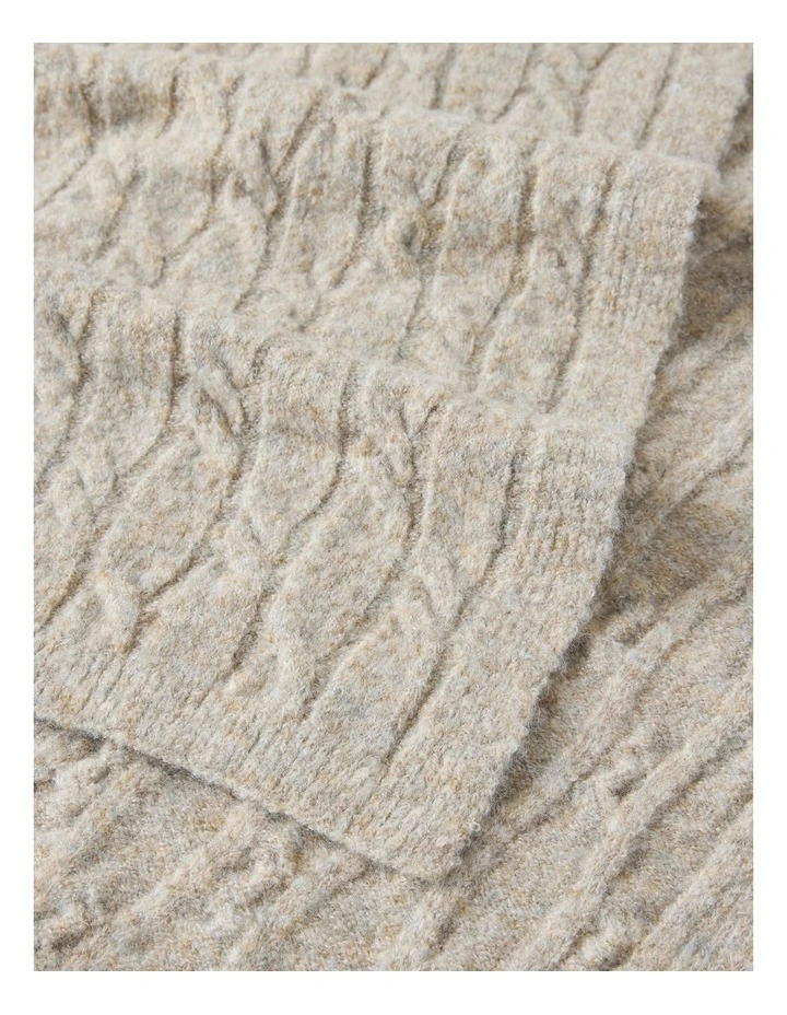 June Cable Winter Scarf in Oatmeal image 4