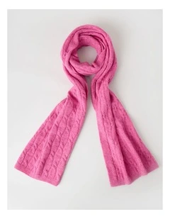 June Cable Winter Scarf in Pink