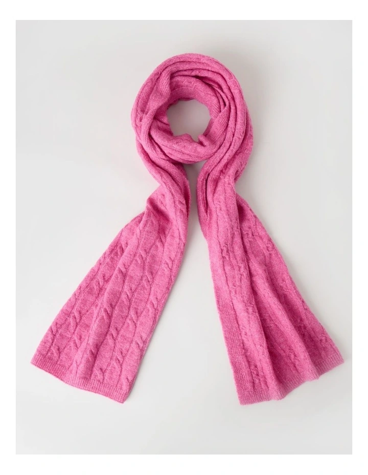 June Cable Winter Scarf in Pink image 1