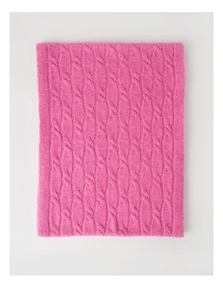 June Cable Winter Scarf in Pink image 3
