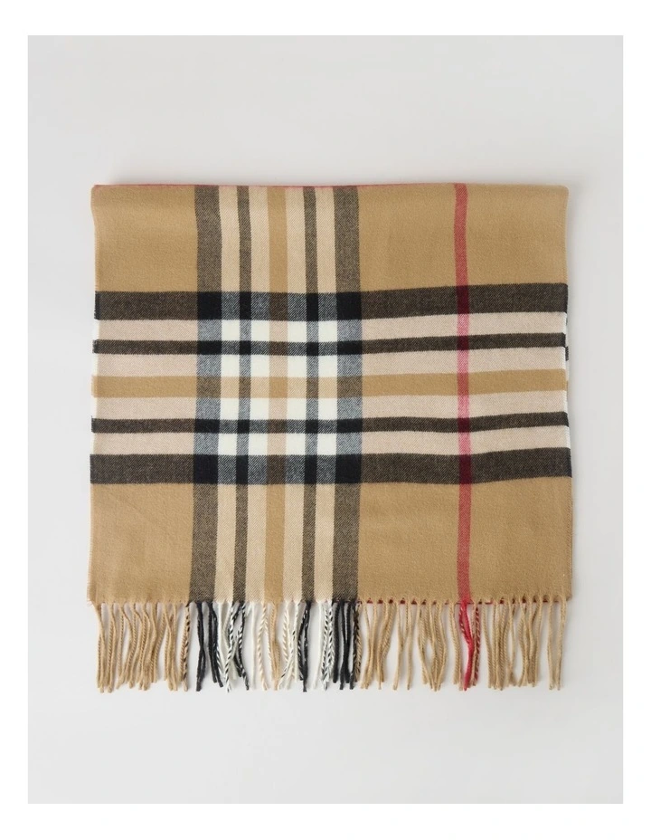 Plaid Cashmink Winter Scarf in Camel image 3
