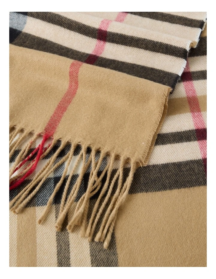 Plaid Cashmink Winter Scarf in Camel image 4