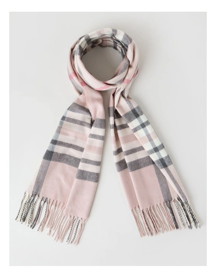 Plaid Cashmink Winter Scarf in Blush image 1