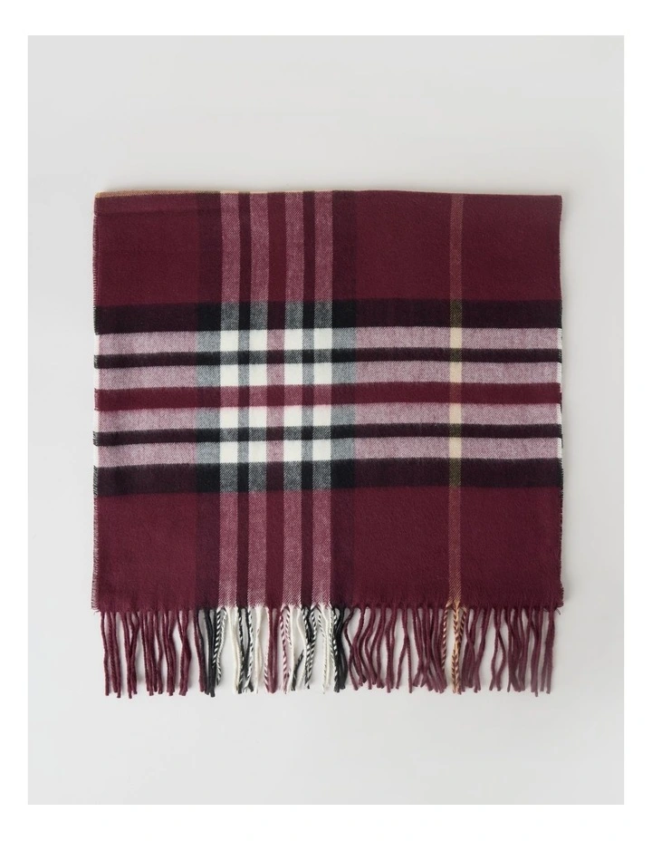 Plaid Cashmink Winter Scarf in Burgundy image 3