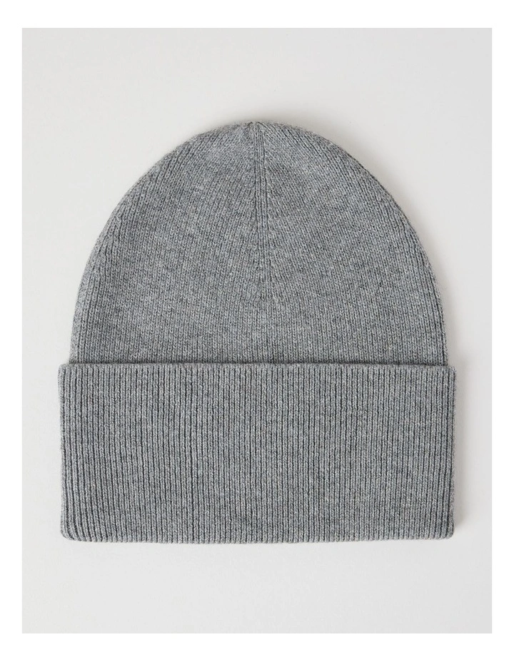 Rib Beanie in Grey image 1