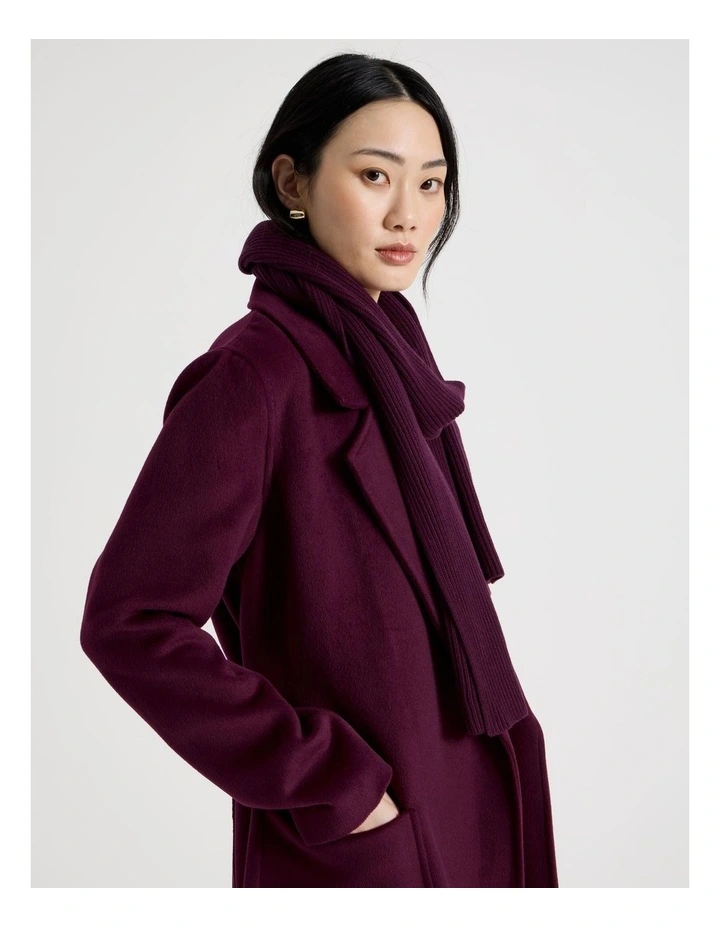 Rib Winter Scarf in Burgundy image 2