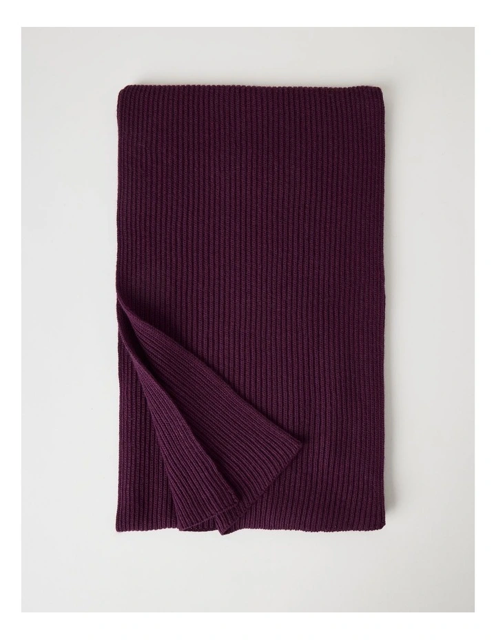Rib Winter Scarf in Burgundy image 2