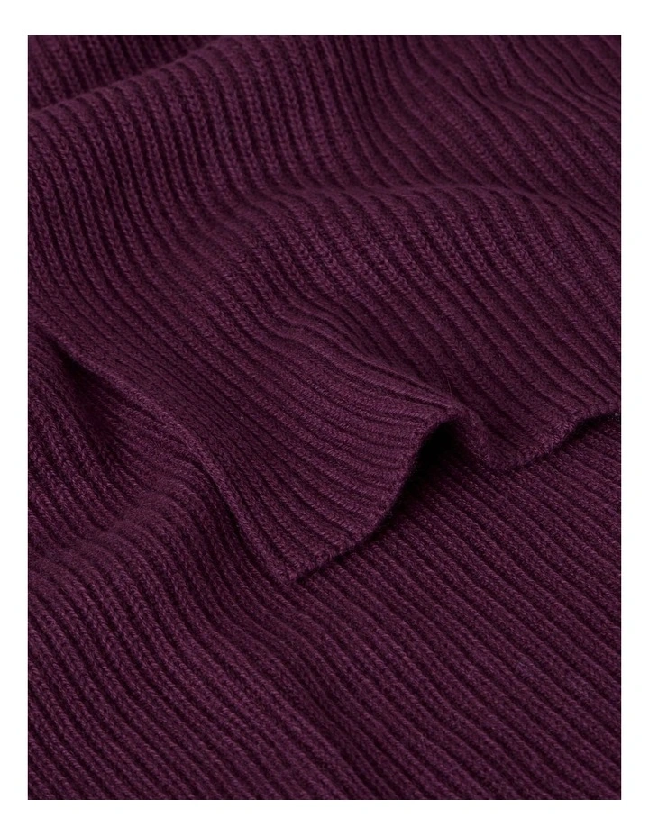 Rib Winter Scarf in Burgundy image 3