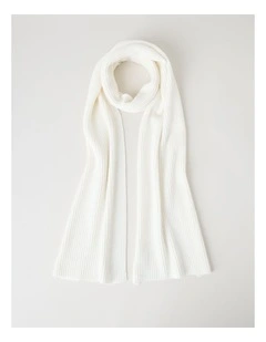 Rib Winter Scarf in Cream