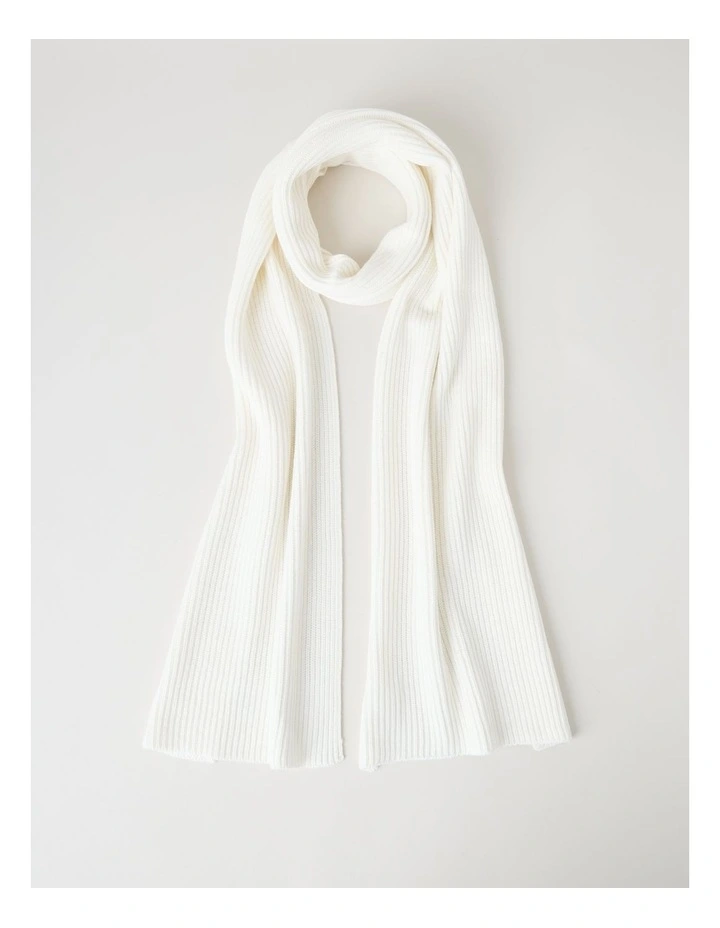 Rib Winter Scarf in Cream image 1